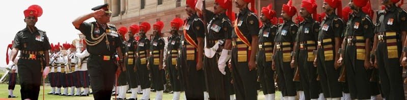 The Chief of Army Staff, Gen. V.K. Singh reviews the guard of honour...
