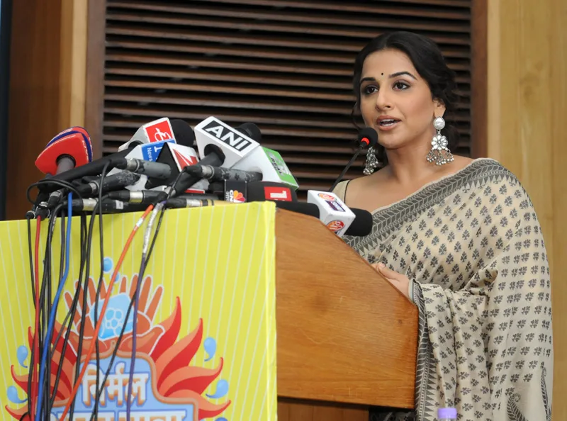 The Actress and Sanitation Ambassador, Ms. Vidya Balan briefing …