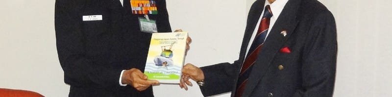 The Chief of Naval Staff, Admiral D.K. Joshi releasing the book...