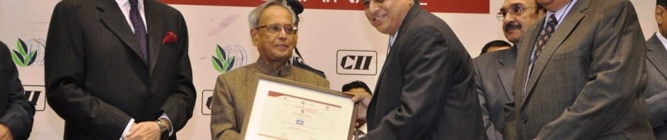 B. Prasada Rao, CMD, BHEL, receives the CII-ITC Sustainability Award 2012...