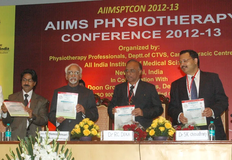 The Vice President, Shri Mohd. Hamid Ansari releasing a souvenir at the...