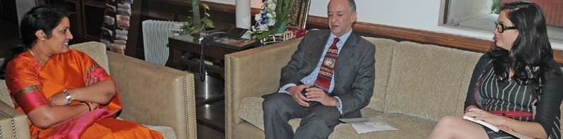 The Ambassador of Mexico in India, Mr. Jaime Nualart meeting the...