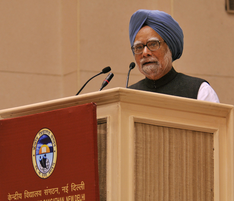 The Prime Minister, Dr. Manmohan Singh addressing at the...