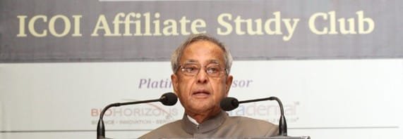 The President, Shri Pranab addressing the 2nd South East Asia Implant Conference ' Implant Esthetics - 2013', organized by the International Congress of Oral Implantologists, in New Delhi