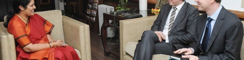 The Ambassador of Estonia, Mr. Valjar Lubi meeting the...