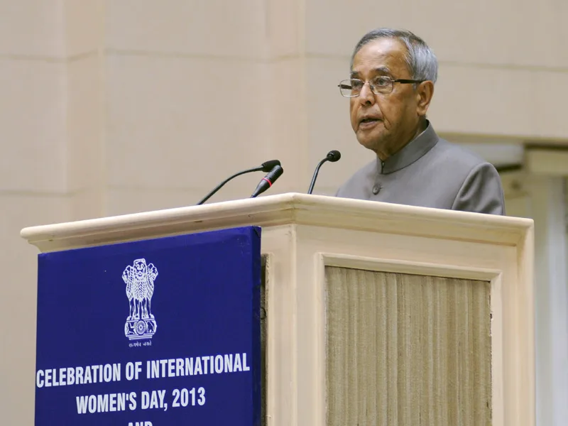 The President, Shri Pranab Mukherjee addressing at the International Women’s Day…