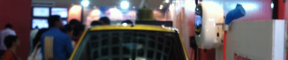 The new Mahindra solar recharge car  SUN2CAR launched today at Bangalore at display at the ongoing GRIDTECH 2013