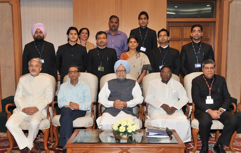 The Prime Minister, Dr. Manmohan Singh with the IAS Probationers, in New Delhi