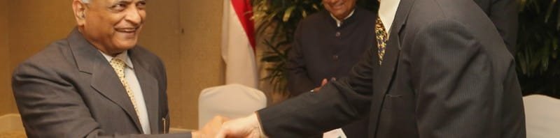 The Indian Defence Secretary, Shri Radha Krishna Mathur and Singaporean Permanent Sec...