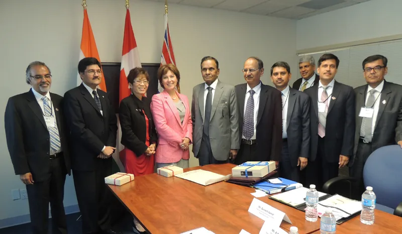 The Union Steel Minister, Shri Beni Prasad Verma with the Premier of British Columbia,…