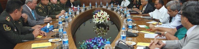 The Defence Minister, Shri A. K. Antony and the Defence Minister of Kyrgyz Republic,...