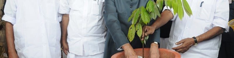 The Vice President, Shri Mohammad Hamid Ansari planting a sapling on the occasion...
