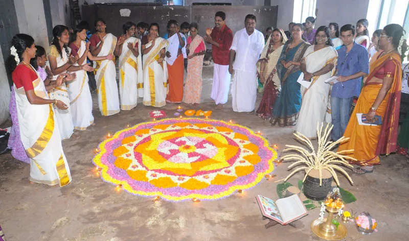 A flower carpet designing competition as part of the Bharat Nirman Public Information...