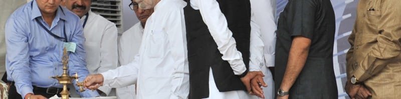 The Prime Minister, Dr. Manmohan Singh lighting the lamp at the foundation stone laying...