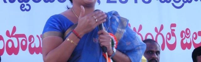 Smt. Maloth Kavitha, MLA, Mahabubabad addressing at the Bharat Nirman Public...