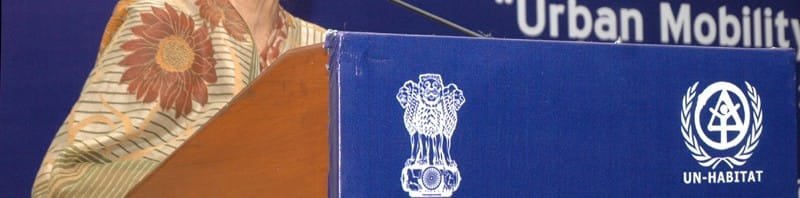 The Union Minister for Housing & Urban Poverty Alleviation, Dr. Girija Vyas addressing...