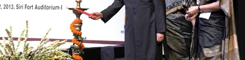 The Vice President, Shri Mohd. Hamid Ansari lighting the lamp at “An Evening of Music...