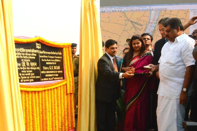 The Union Minister for Shipping, Shri G.K. Vasan inaugurating the Transport terminal of...