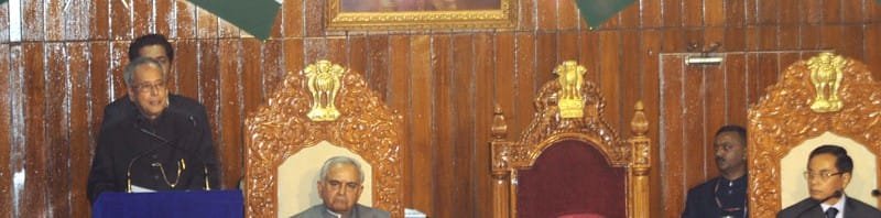 The President, Shri Pranab Mukherjee addressing the Members of Arunachal Pradesh...