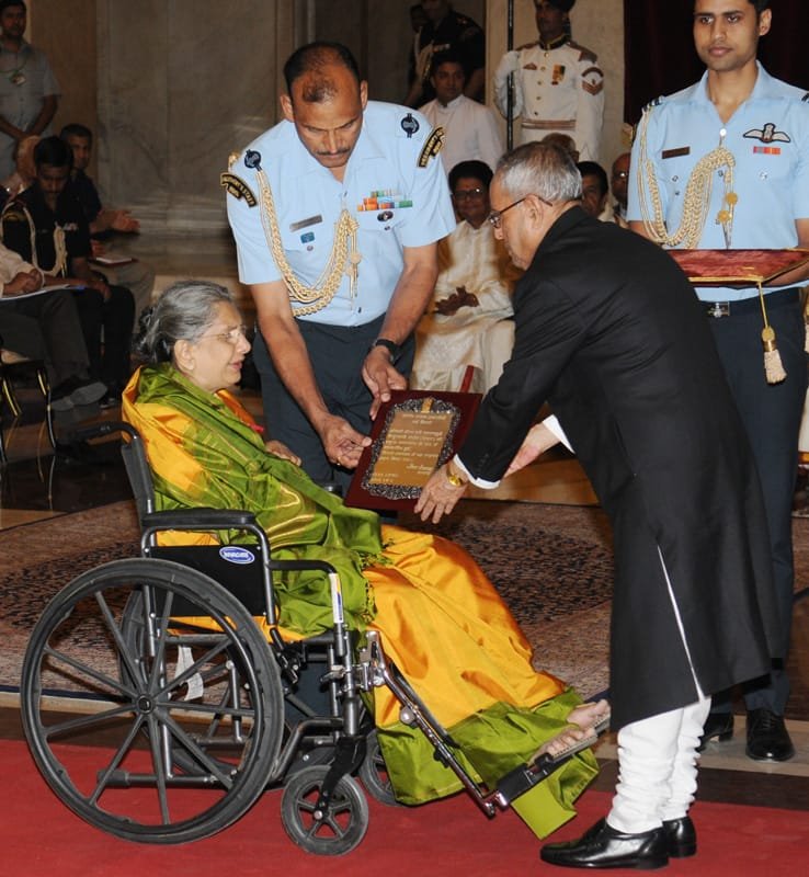 The President, Shri Pranab Mukherjee presenting the Sangeet Natak Akademi…