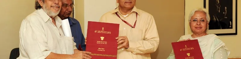 The Jury Members of the 61st National Films Awards presenting the jury reports...