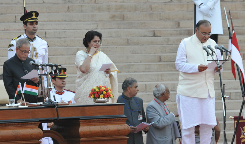 The President, Shri Pranab Mukherjee administering the oath as Cabinet Minister to...