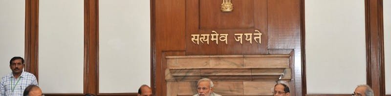 The Prime Minister, Shri Narendra Modi chairing the first Cabinet Meeting, in New Delhi