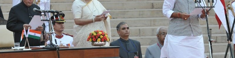 The President, Shri Pranab Mukherjee administering the oath as Cabinet Minister to...