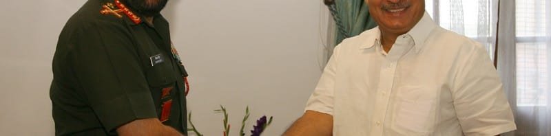 The Chief of Army Staff, General Bikram Singh meeting the Minister of State for...