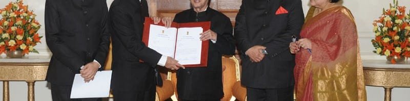 The President, Shri Pranab Mukherjee being received the results of...