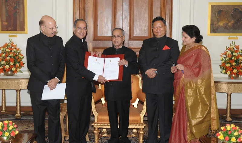 The President, Shri Pranab Mukherjee being received the results of…