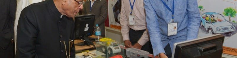 The President, Shri Pranab Mukherjee visiting the Innovation Exhibition after...