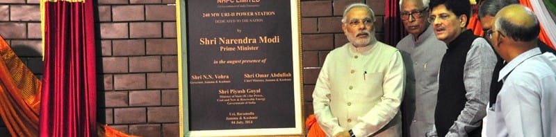 The Prime Minister, Shri Narendra Modi dedicating the 240 MW Uri-II hydropower...