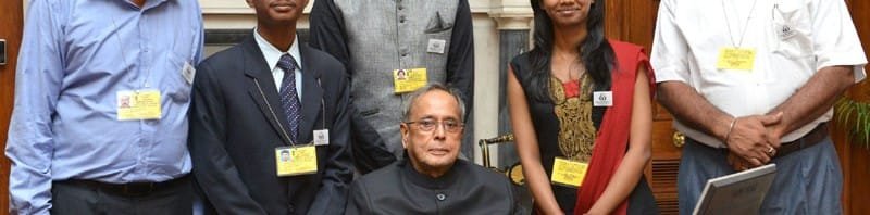 The President, Shri Pranab Mukherjee with the innovation scholars ...