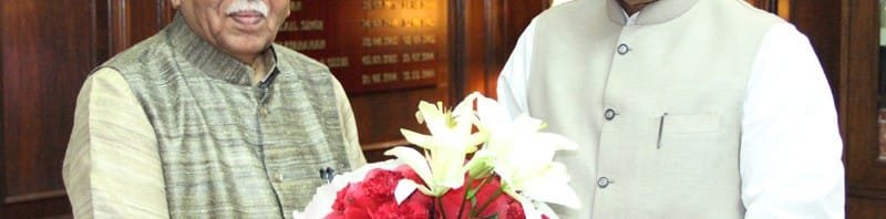 The Governor-designate of Uttar Pradesh, Shri Ram Naik calling on the...