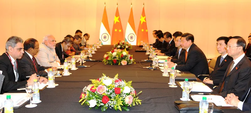 The Prime Minister, Shri Narendra Modi at a bilateral meeting with the President..