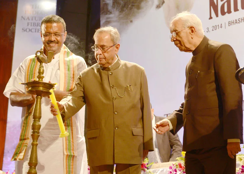 The President, Shri Pranab Mukherjee lighting the lamp to inaugurate…