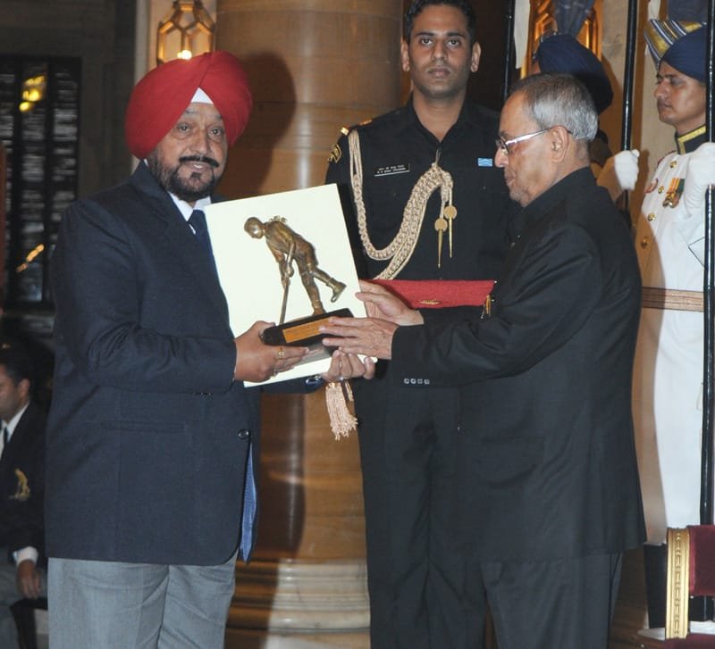 The President, Shri Pranab Mukherjee presenting the Dhyan Chand Award for…
