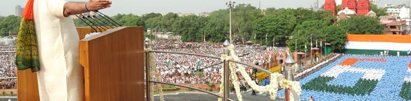 The Prime Minister, Shri Narendra Modi addressing the Nation on the occasion of 68th Independence Day from the ramparts of Red Fort, in Delhi