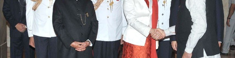 The Prime Minister, Shri Narendra Modi, at the banquet hosted in honour of ...