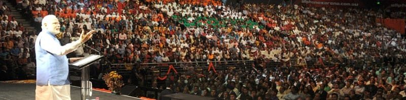 The Prime Minister, Shri Narendra Modi addressing the gathering in the ...