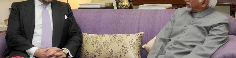 The Ambassador of Spain in India, Mr. Gustavo de Aristegui calling on the...