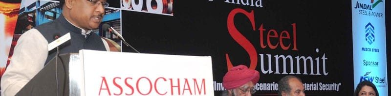 The Minister of State for Mines and Steel, Shri Vishnu Deo Sai addressing the ASSOCHAM Steel..