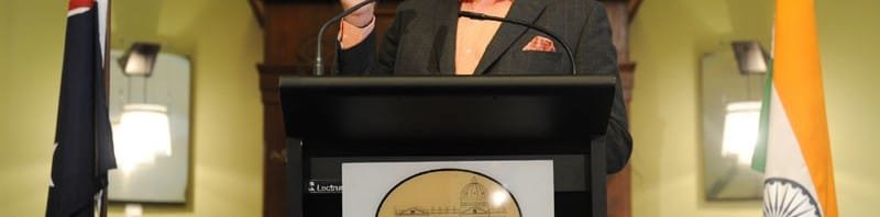 The Prime Minister, Shri Narendra Modi delivering his address at the business breakfast ..