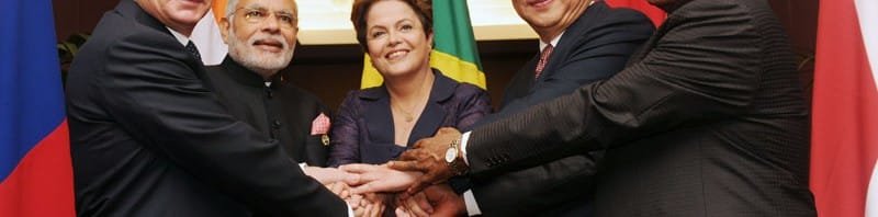 The Prime Minister, Shri Narendra Modi with the other BRICS leaders ahead of G-20 Summit,.