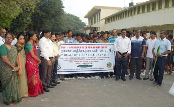 NLC MINI MARATHON FLAGGED OFF BY N.S.RAMALINGAM,TOWNSHIP ADMINISTRATOR