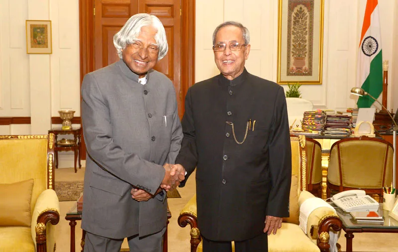 The former President, Dr. A.P.J. Abdul Kalam calling on the President, Shri Pranab Mukherjee,..