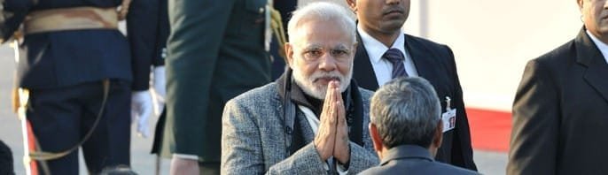 The Prime Minister, Shri Narendra Modi arrive at the Beating the Retreat Ceremony, in New Delhi