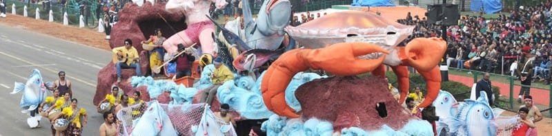 The tableau of Goa passes through the Rajpath during the full dress rehearsal for the Republic Day Parade-2015, in New Delhi