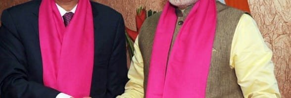 The Prime Minister, Shri Narendra Modi meeting the UN Secretary General, Mr. Ban Ki Moon, in Gandhinagar, Gujarat